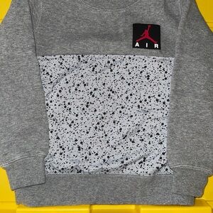 Jordan Gray Speckled Cement Sweatshirt with red Logo